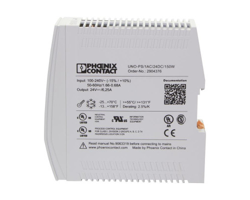 Импульсный источник питания   PHOENIX  -  2904376 UNO-PS/1AC/24DC/150W