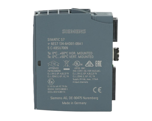 Siemens SIMATIC ET 200SP AI 4x U/I 2-проводной - 6ES7134-6HD01-0BA1
