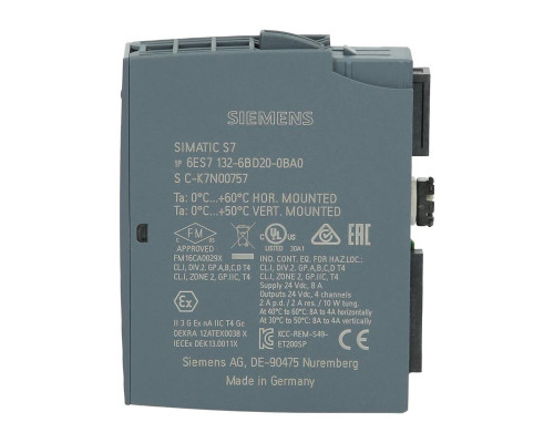 Siemens SIMATIC ET 200SP DQ 4x 24 В пост. тока/2 А - 6ES7132-6BD20-0BA0