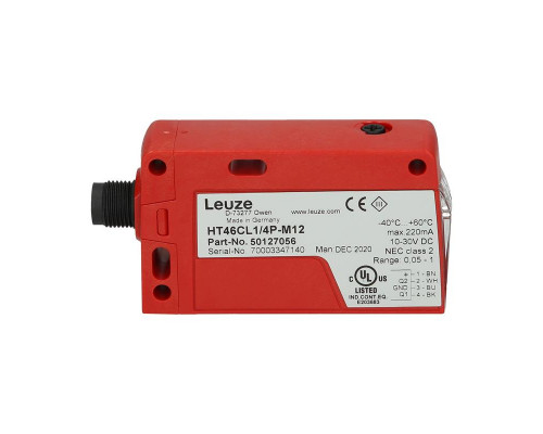 Лазерный датчик диффузного отражения Leuze HT46CL1/4P-M12 - 50127056 Лазерный датчик диффузного отражения Leuze HT46CL1/4P-M12 - 50127056