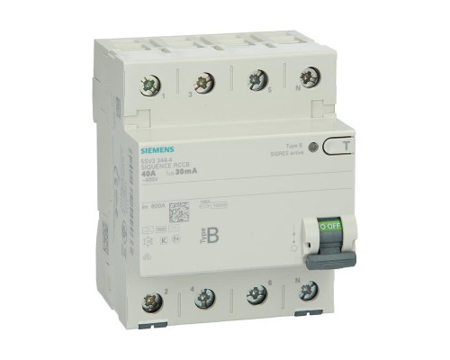 Автоматический выключатель утечки на землю Siemens 5SV3344-4