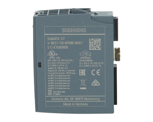 Siemens SIMATIC ET 200SP DQ 4x24…230 В перем. тока/2 A ST - 6ES7132-6FD00-0BB1