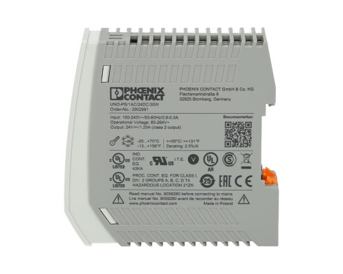 Импульсный источник питания   PHOENIX  -  2902991 UNO-PS/1AC/24DC/30W