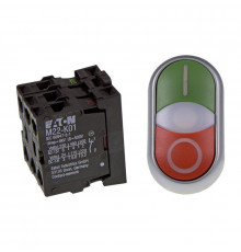 Комплектное устройство двойной кнопки Eaton 216509 - M22-DDL-GR-X1/X0/K11/230-W