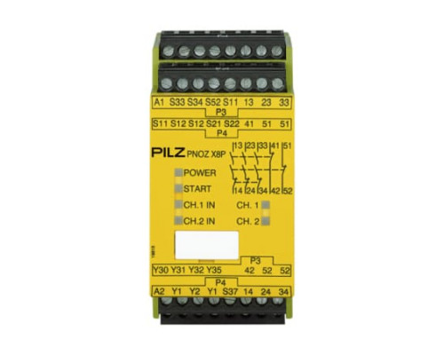 РЕЛЕ БЕЗОПАСНОСТИ PILZ PNOZ X8P 24 VDC 3n/o 2n/c 2so арт.777760